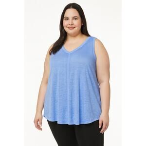 Calvin Klein Performance Womens Relaxed Fit Tank Top Blue Size 2X‎ Sleeveless